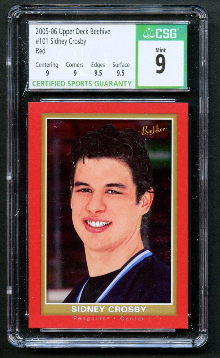 2005-06 Upper Deck Beehive RED #101 Sidney Crosby CSG Quad Grade 9 Mint