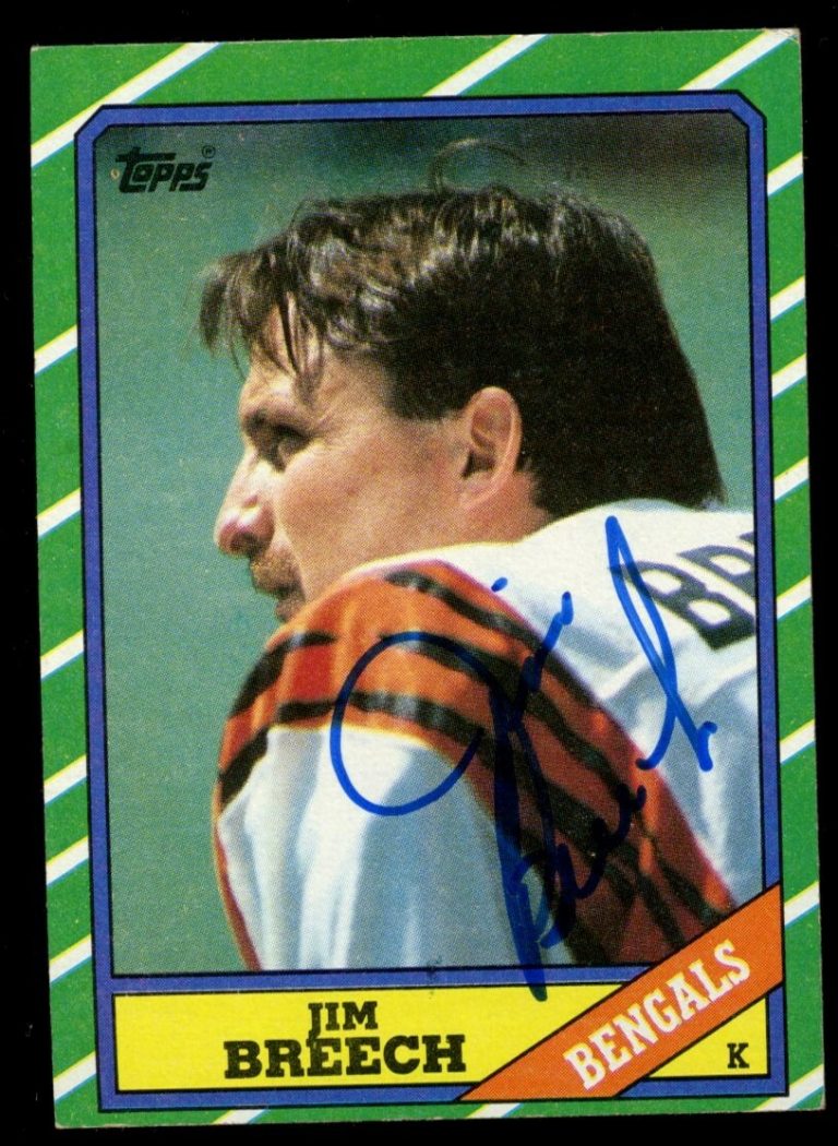 Jim Breech #262 signed autograph auto 1986 Topps Football Trading Card