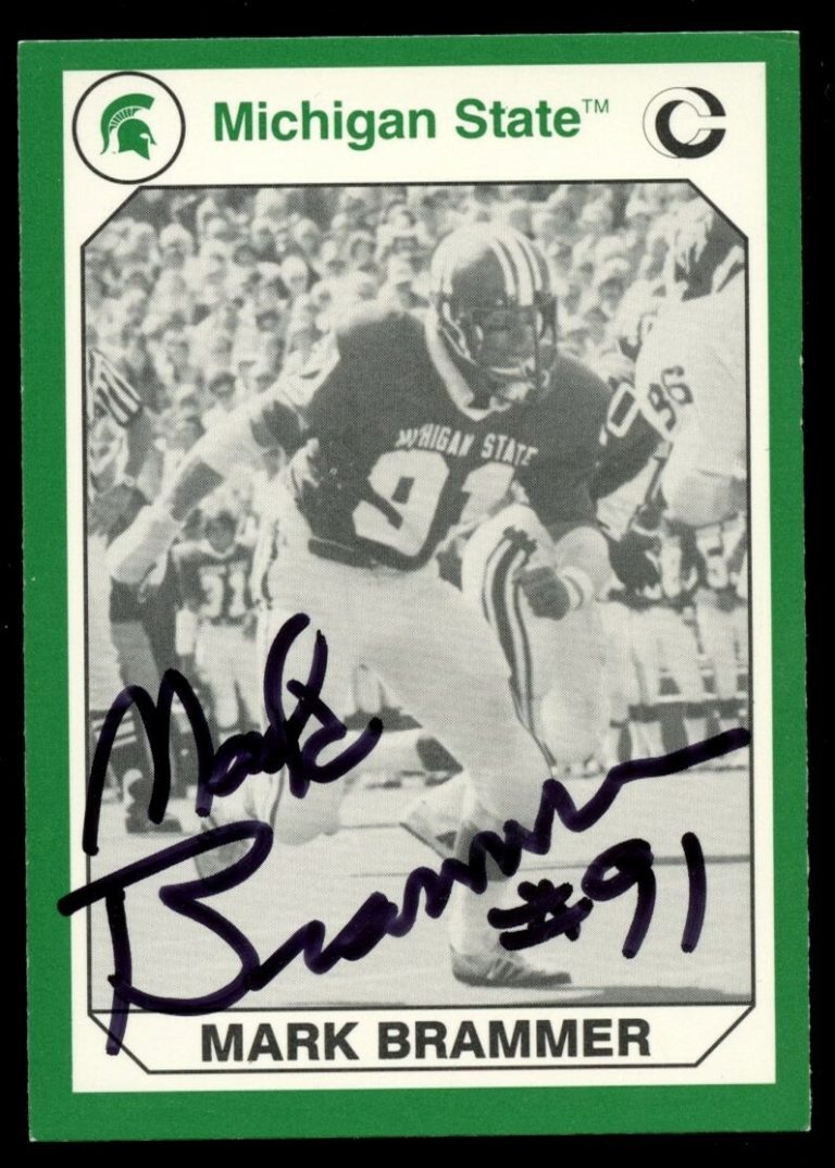 Mark Brammer #40 signed autograph 1990 Michigan State Collegiate Collection Card