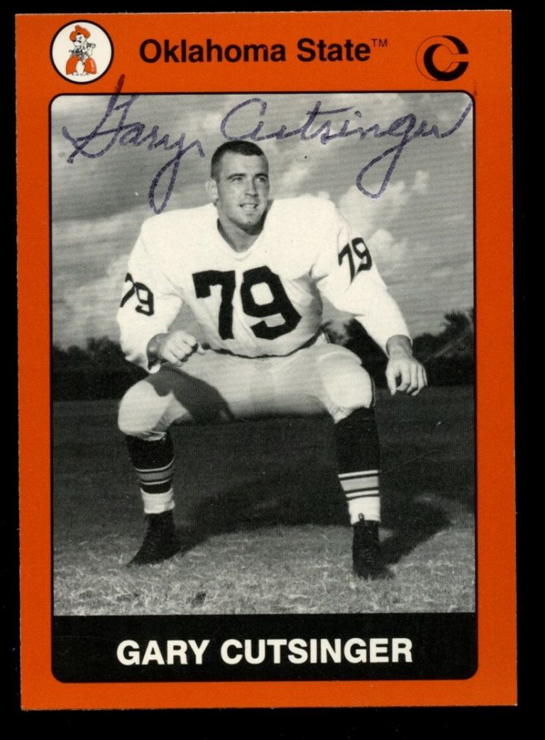 Gary Cutsinger #27 signed autograph 1991 Oklahoma State Collegiate Collection