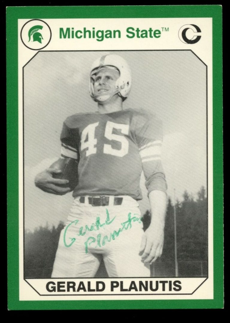 Gerald Planutis #35 signed autograph 1990 Michigan State Collegiate Collection