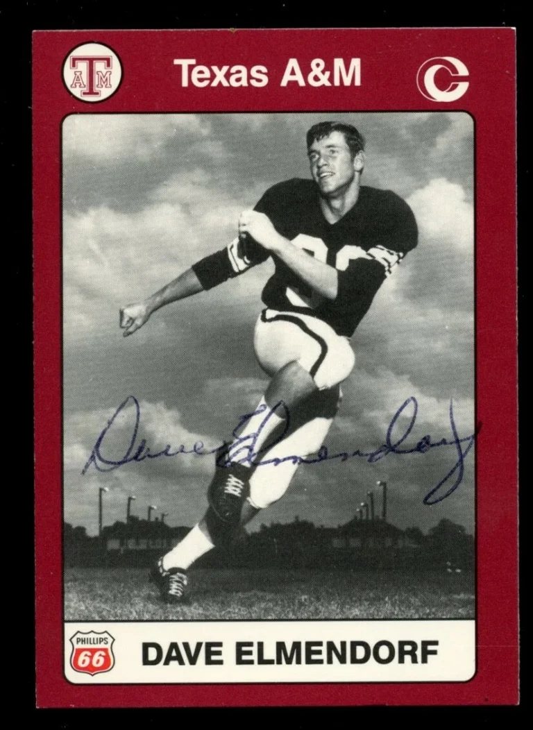 Dave Elmendorf #95 signed autograph 1991 Texas A&M Collegiate Collection Card
