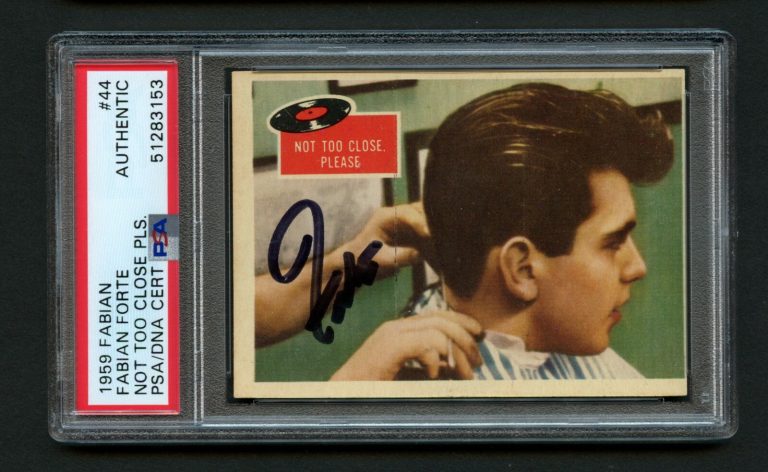 Fabian Forte #44 signed autograph auto Not Too Close 1959 Card PSA Slabbed