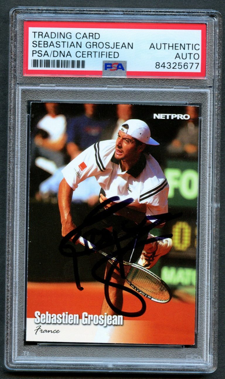 Sebastian Grosjean #71 signed autograph 2003 NETPRO Tennis Card Trading PSA Slab