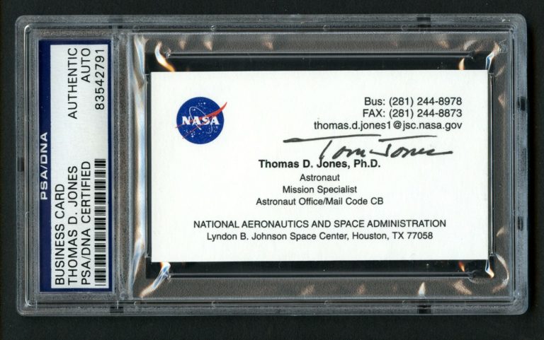Thomas D. Jones signed autograph auto NASA Astronaut Business Card PSA Slabbed