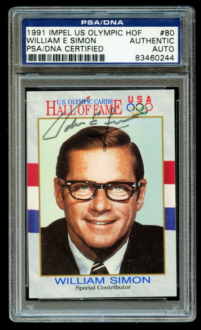 William E. Simon #80 signed autograph auto 1991 Impel US Olympic HOF Card PSA