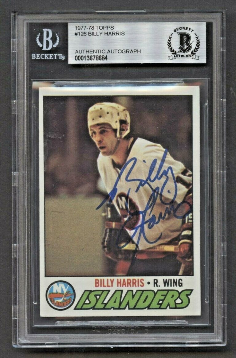 Billy Harris #126 signed autograph auto 1977-78 Topps Hockey Card BAS Slabbed