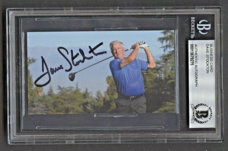Dave Stockton signed autograph auto Stockton Golf President Business Card BAS