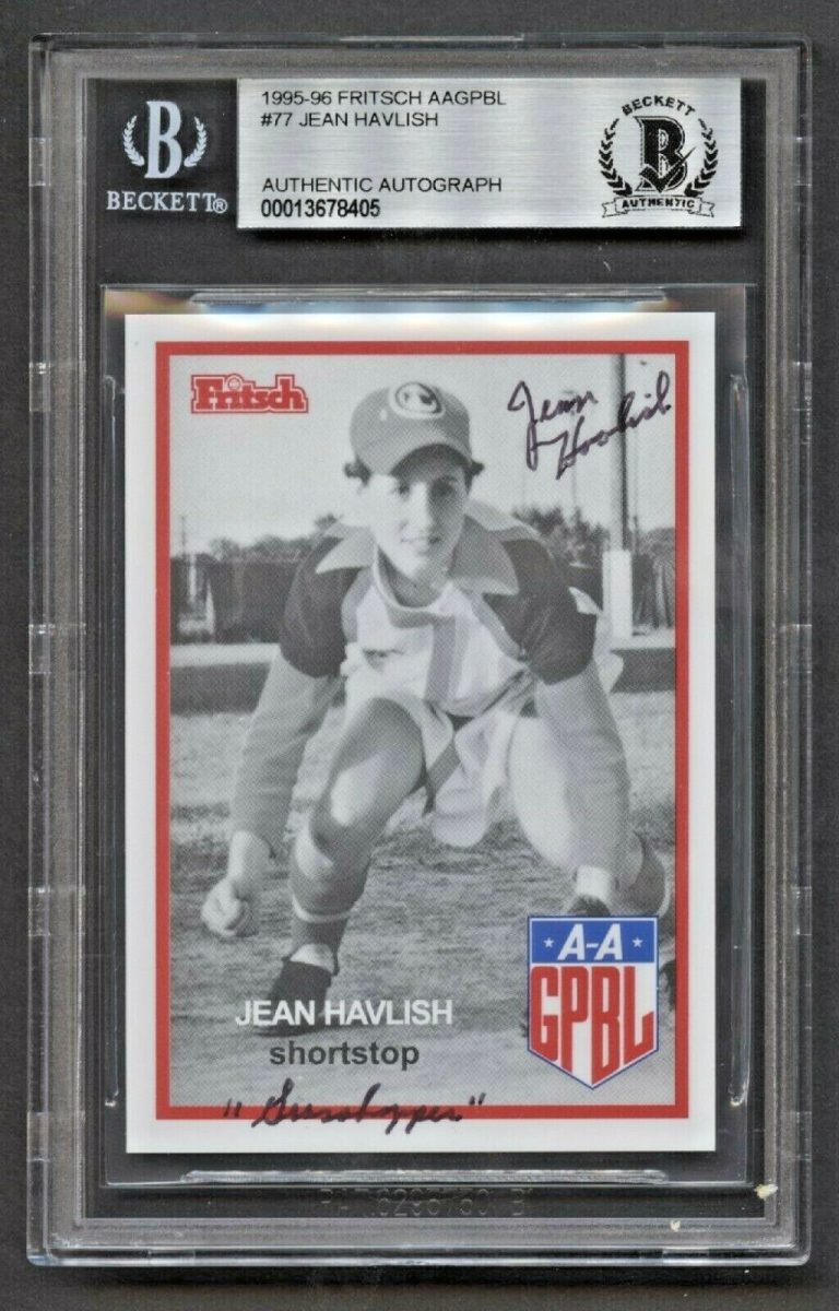 Jean Havlish #77 signed autograph auto 1995-96 FRITSCH AAGPBL BAS Slabbed