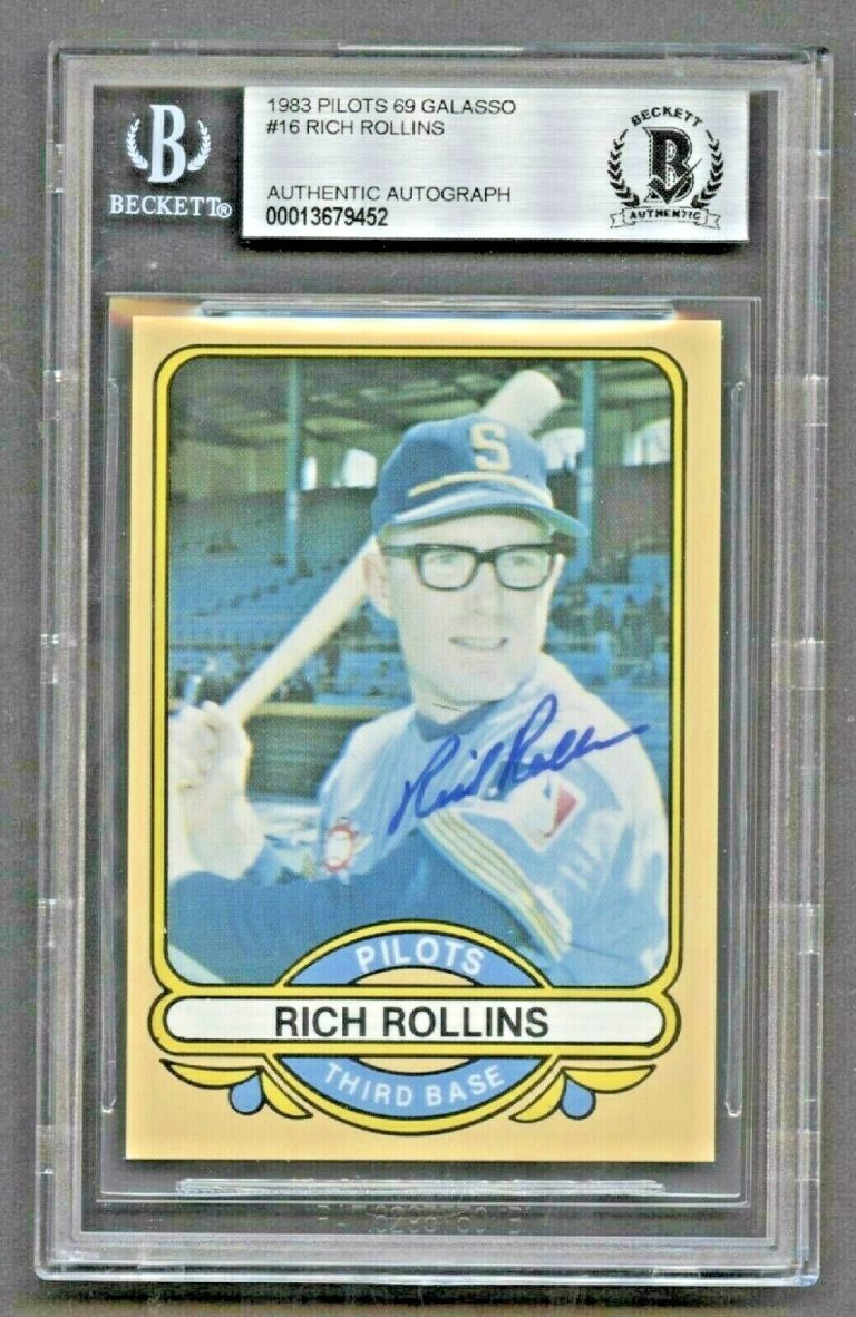 Rich Rollins #16 signed autograph auto 1983 Galasso Card 1969 Pilots BAS Slabbed