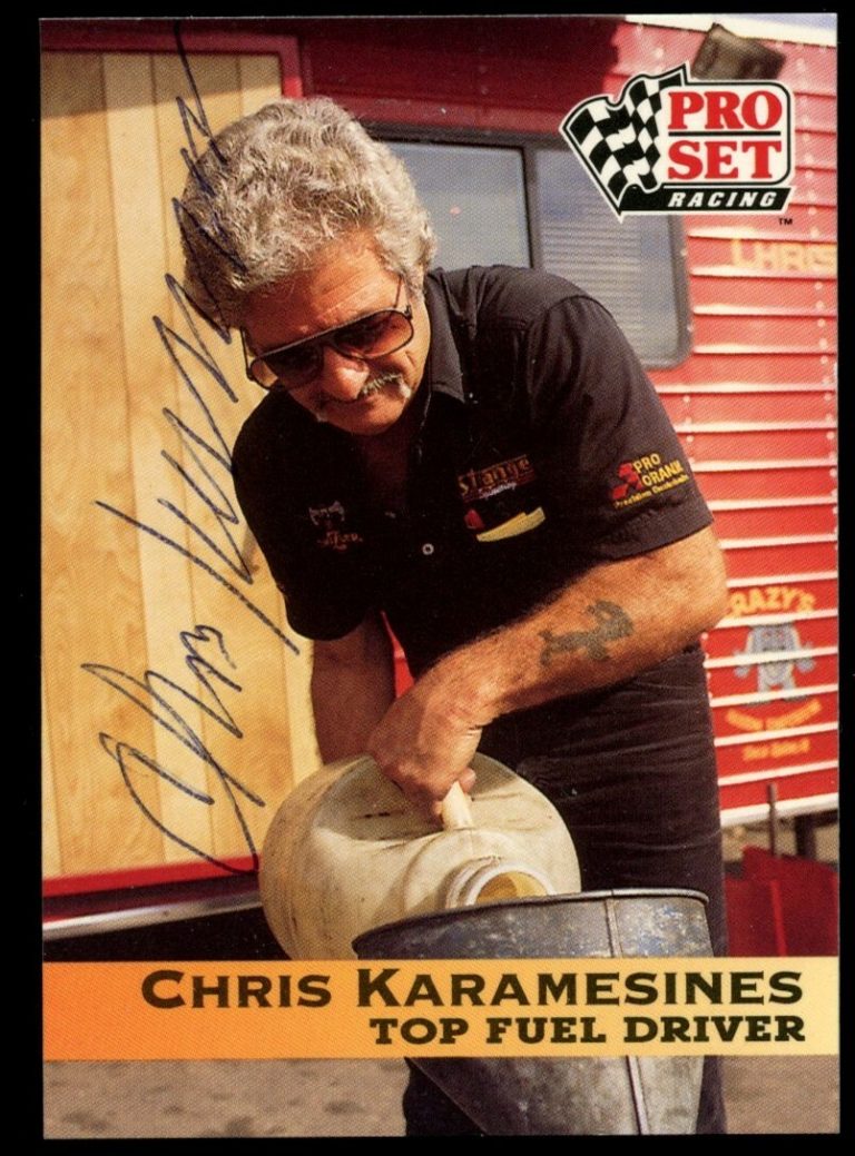Chris Karamesines #176 signed autograph auto 1992 Pro Set NHRA Trading Card