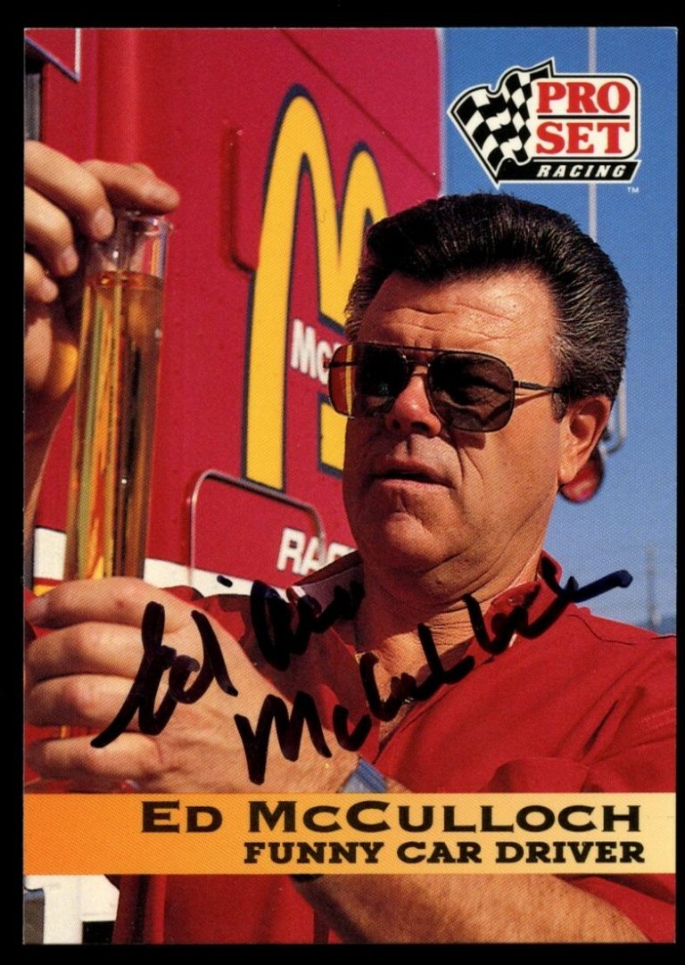 Ed McCulloch #49 signed autograph auto 1992 Pro Set NHRA Trading Card