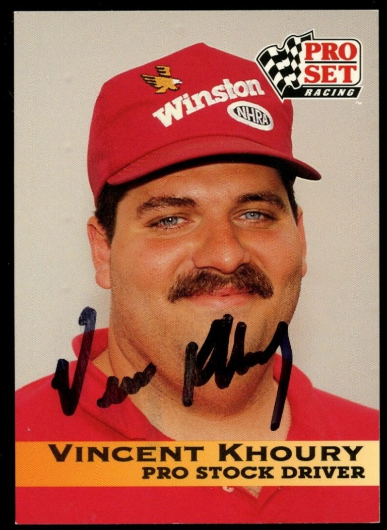 Vincent Khoury #85 signed autograph auto 1992 Pro Set NHRA Trading Card
