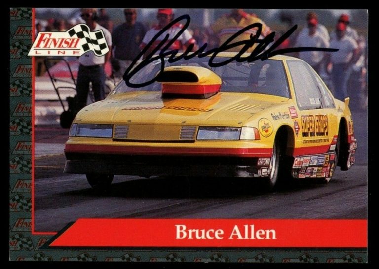 Bruce Allen #73 signed autograph auto 1993 Finish Line NHRA Trading Card