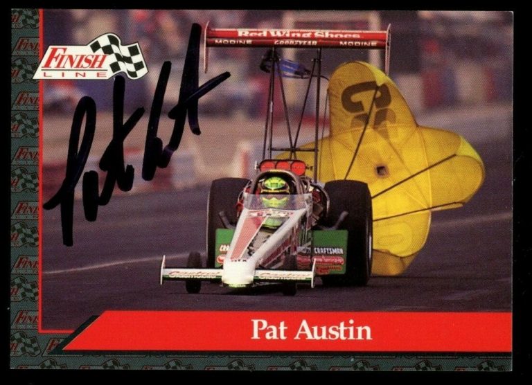 Pat Austin #7 signed autograph auto 1993 Finish Line NHRA Trading Card