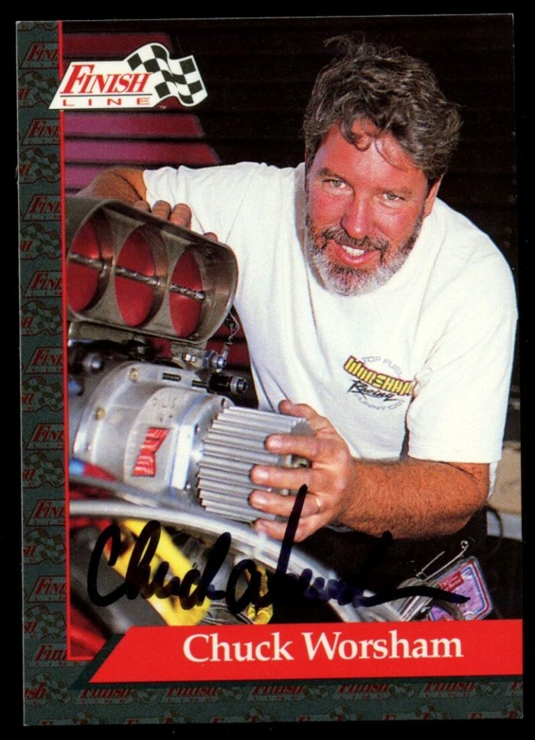 Chuck Worsham #71 signed autograph auto 1993 Finish Line NHRA Trading Card