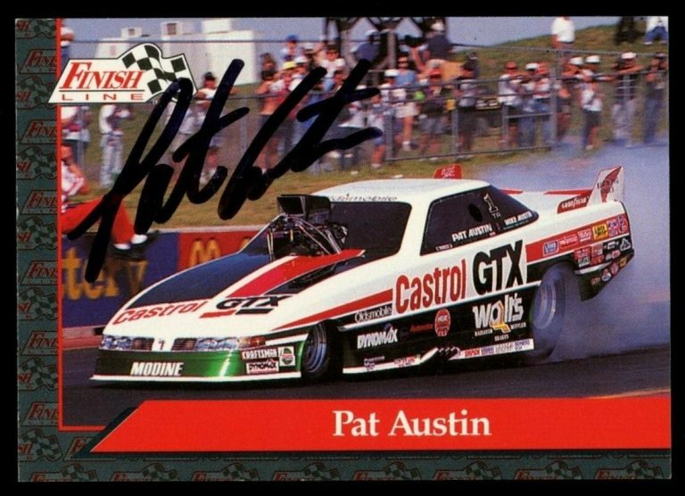 Pat Austin #121 signed autograph auto 1993 Finish Line NHRA Trading Card