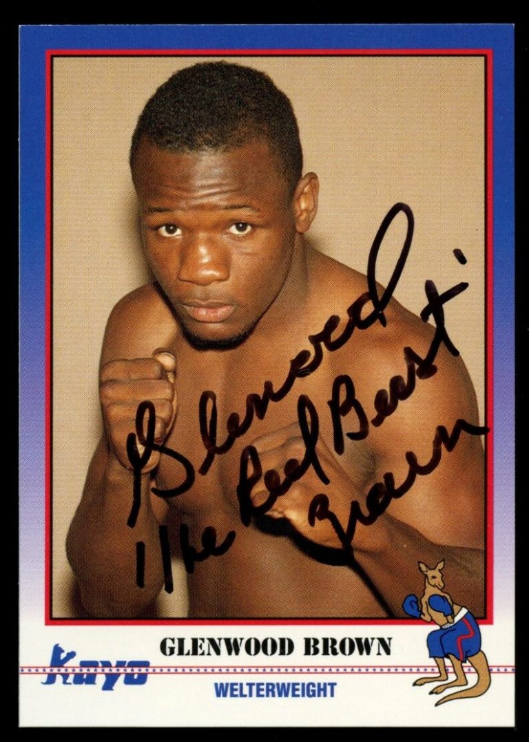Glenwood Brown #137 signed autograph auto 1991 KAYO Boxing Trading Card