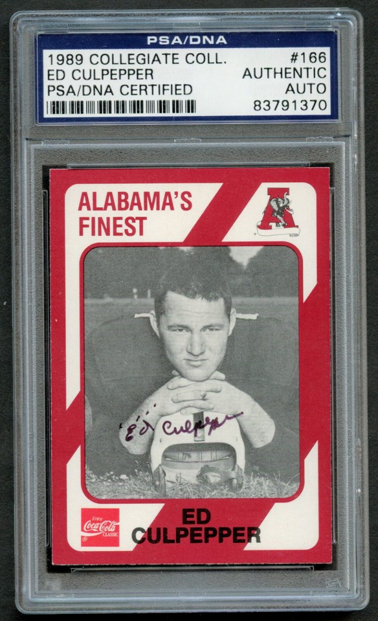 Ed Culpepper signed autograph 1989 Alabama Collegiate Collection PSA Slabbed