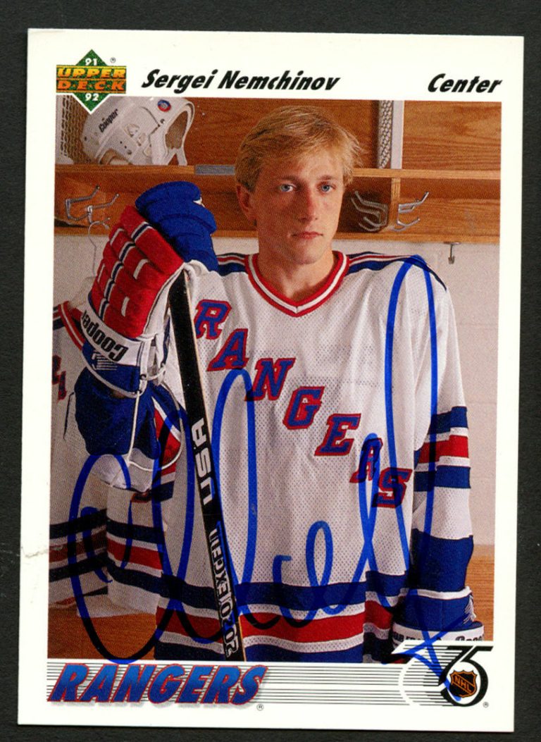 Sergei Nemchinov #355 signed autograph auto 1991-92 Upper Deck Hockey Card