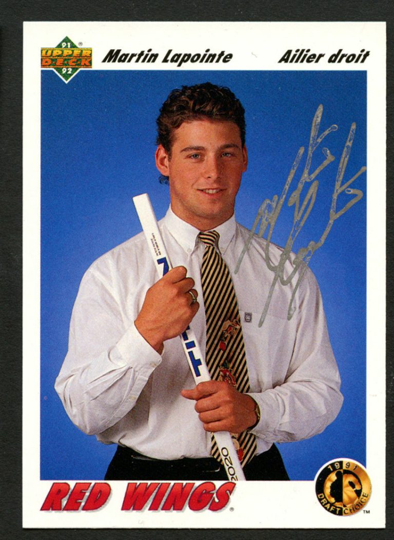 Martin Lapointe #66 signed autograph auto 1991-92 Upper Deck Hockey Card