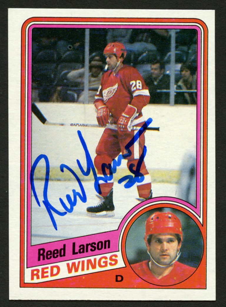 Reed Larson #44 signed autograph auto 1984-85 Topps Hockey Trading Card