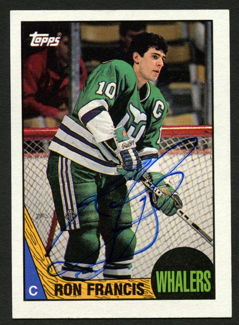 Ron Francis #187 signed autograph auto 1987-88 Topps Hockey Trading Card
