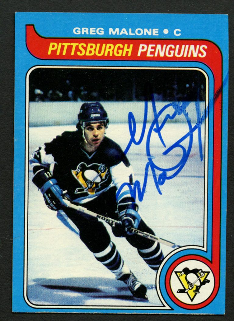 Greg Malone #9 signed autograph auto 1979-80 Topps Hockey Trading Card