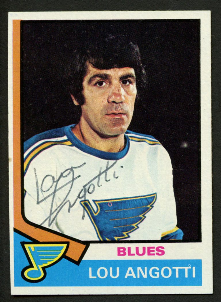 Lou Angotti #63 signed autograph auto 1974-75 Topps Hockey Trading card