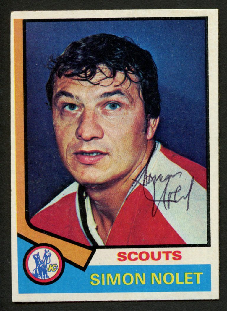 Simon Nolet #187 signed autograph auto 1974-75 Topps Hockey Trading card