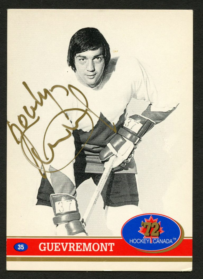 Jocelyn Guevremont #35 signed autograph 1972 Hockey Canada 1991 Future Trends