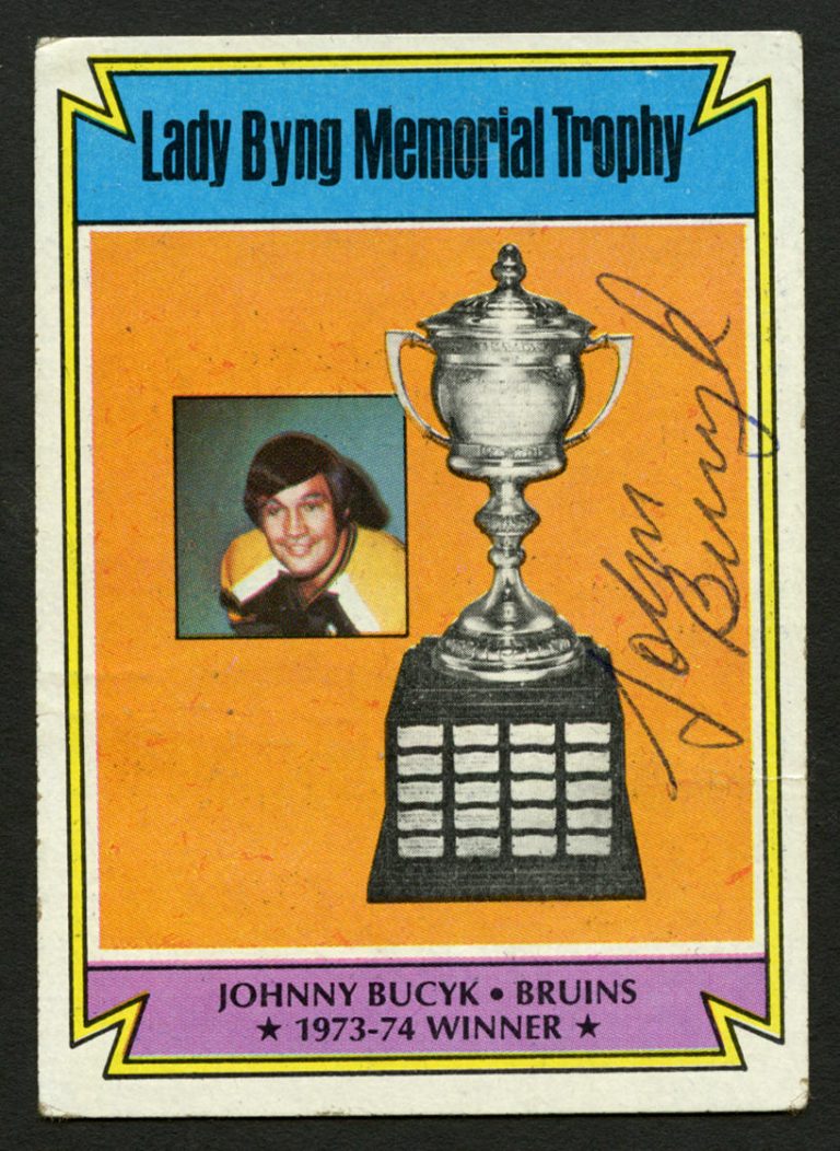 Johnny Bucyk #245 signed autograph auto 1974-75 Topps Hockey Trading card