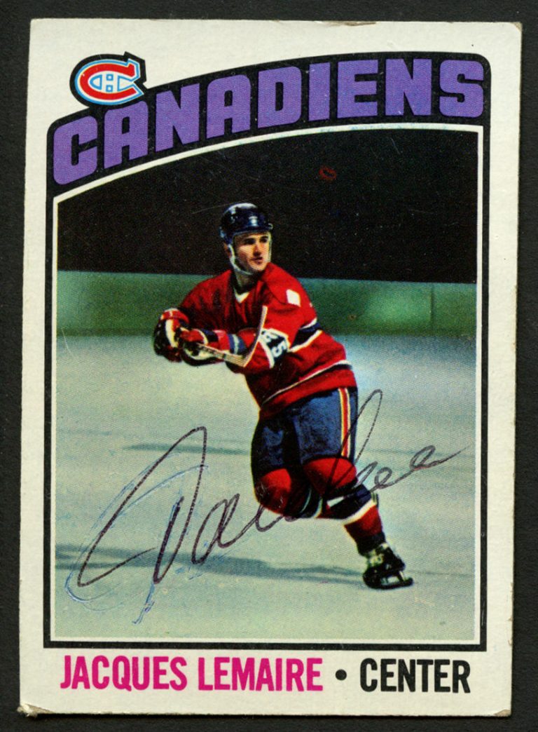 Jacques Lemaire #129 signed autograph auto 1976-77 Topps Hockey Trading Card