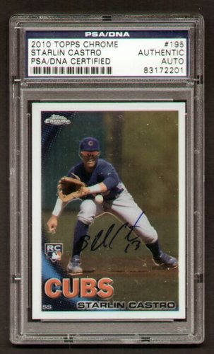Starlin Castro signed autograph 2010 Topps Chrome PSA