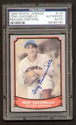 Tony Cuccinello signed auto 1989 Pacific Legends PSA