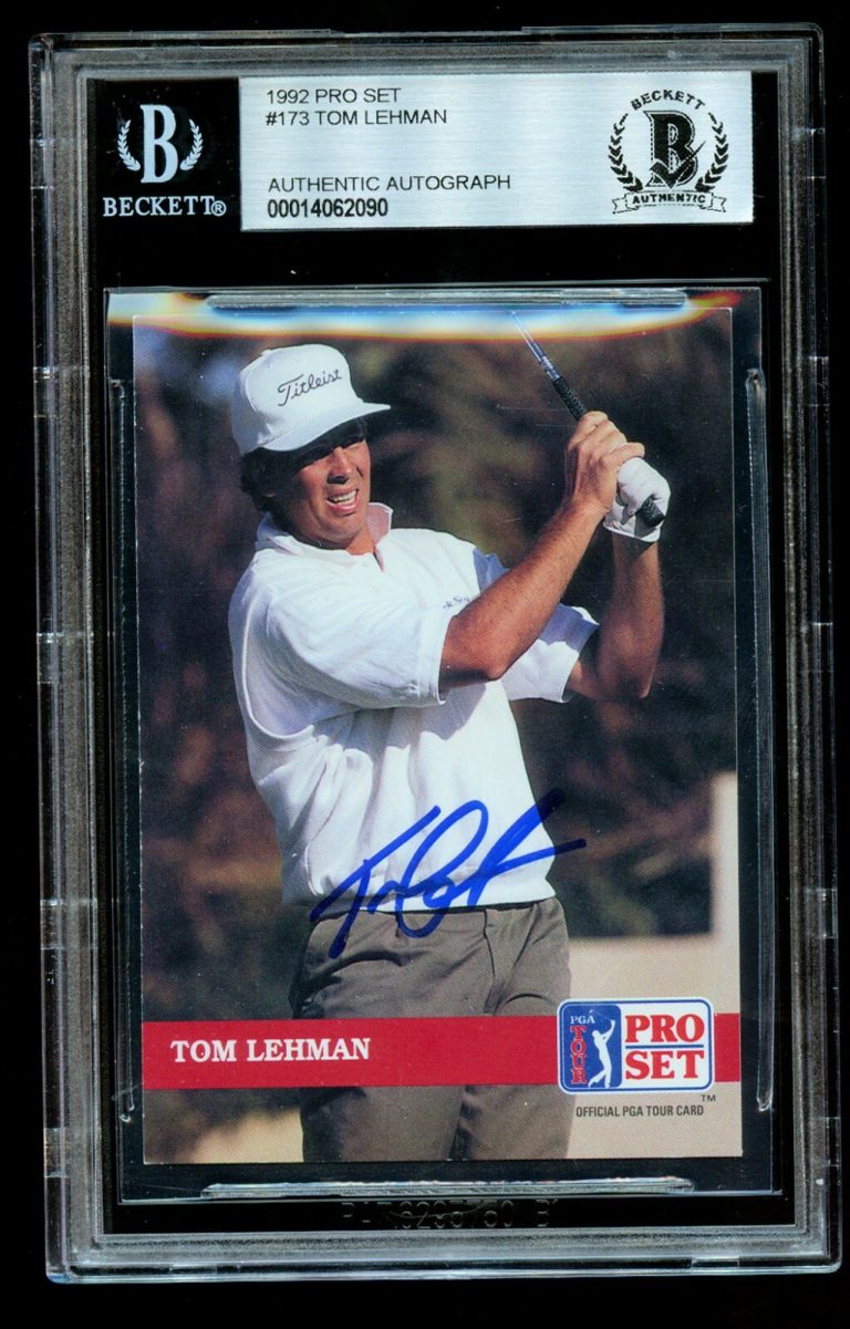 Tom Lehman #173 signed autograph auto 1992 Pro Set Golf Rookie Card BAS Slabbed
