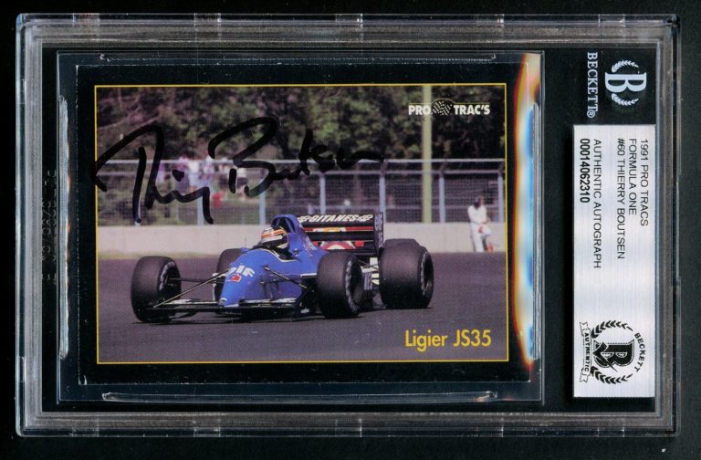 Thierry Boutsen #60 signed autograph auto 1991 Pro Tracs Formula One BAS Slabbed