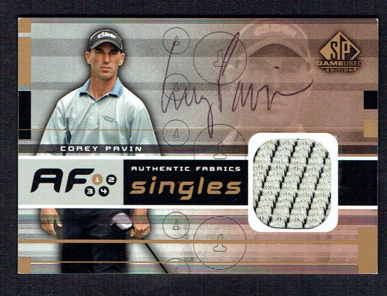 Corey Pavin signed autograph auto 2003 UD Authentic Fabrics Singles Golf Card