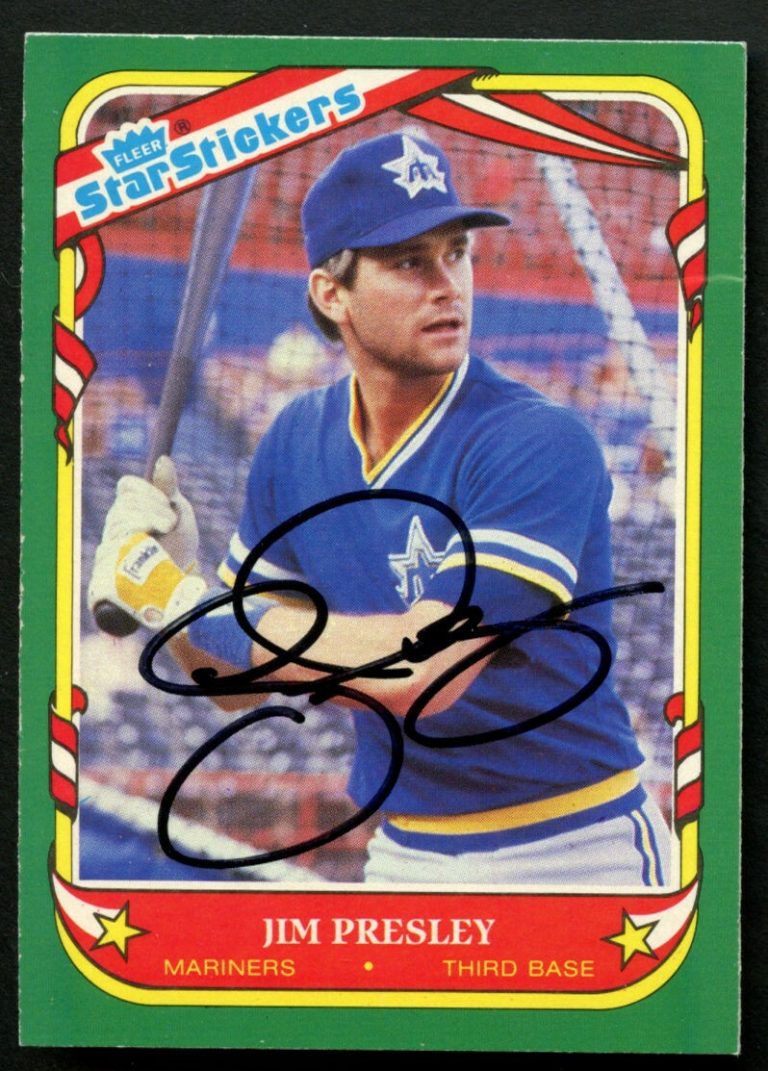 Jim Presley #91 signed autograph auto 1987 Fleer Star Stickers Baseball Card