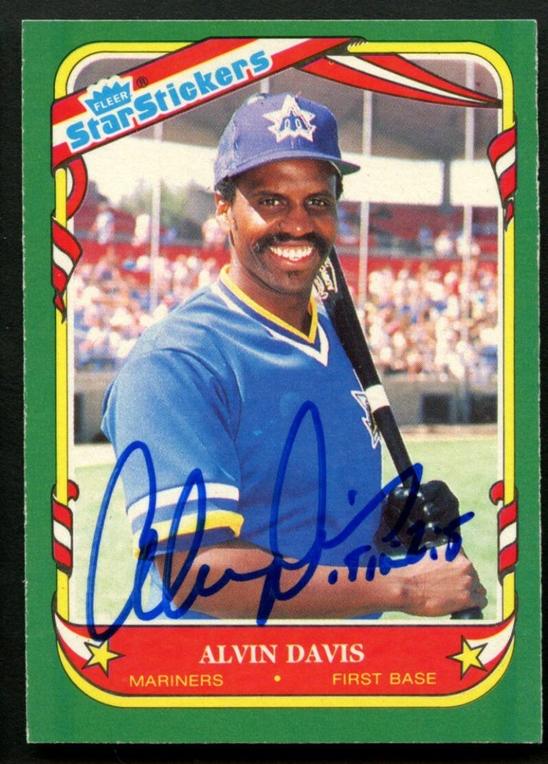 Alvin Davis #28 signed autograph auto 1987 Fleer Star Stickers Baseball Trading