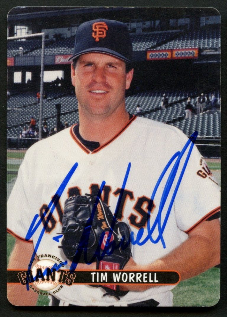 Tim Worrell #24 signed autograph 2001 Keebler SF Giants Baseball Trading Card