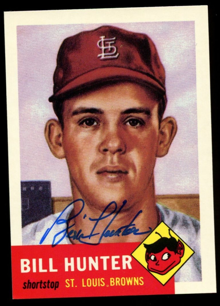 Bill Hunter #166 signed autograph auto 1991 Topps 1953 Archives Baseball Card