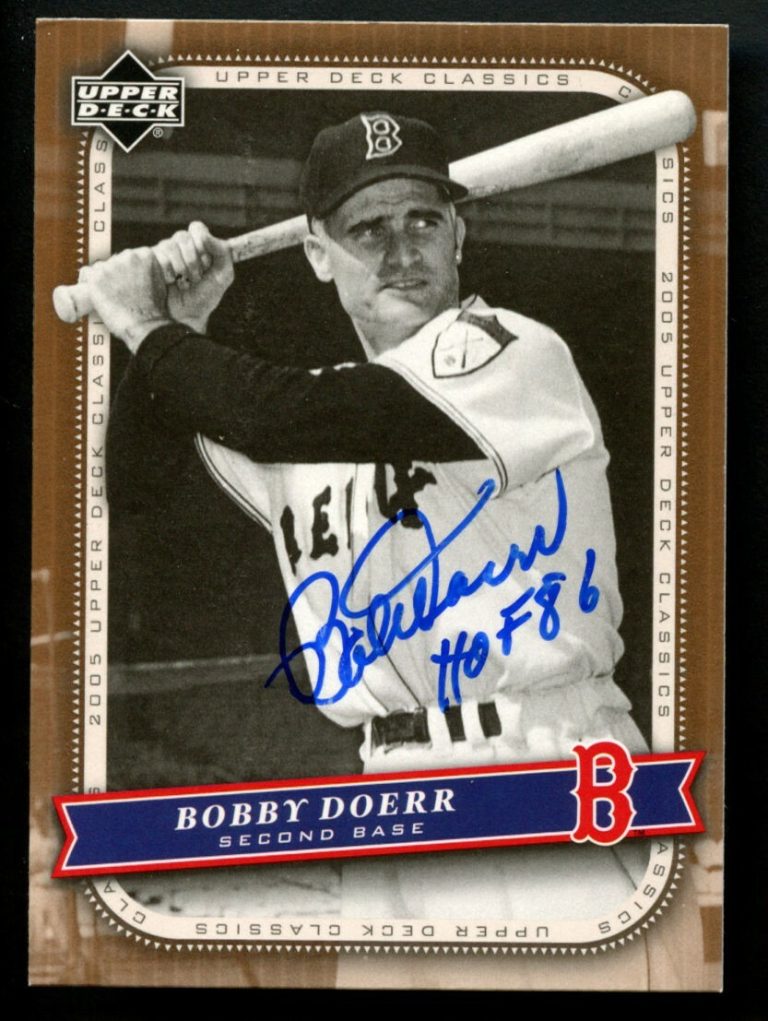 Bobby Doerr #12 signed autograph auto 2005 Upper Deck Classics Baseball Card ~