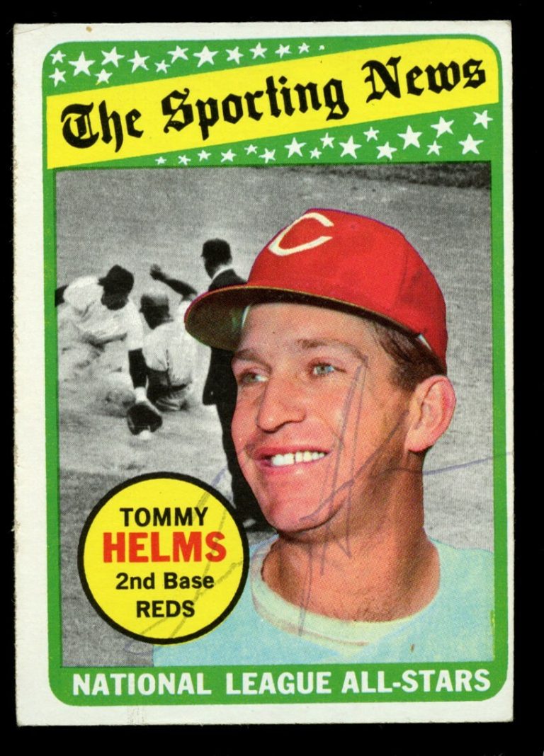 Tommy Helms #418 signed autograph auto 1969 Topps Baseball Trading Card