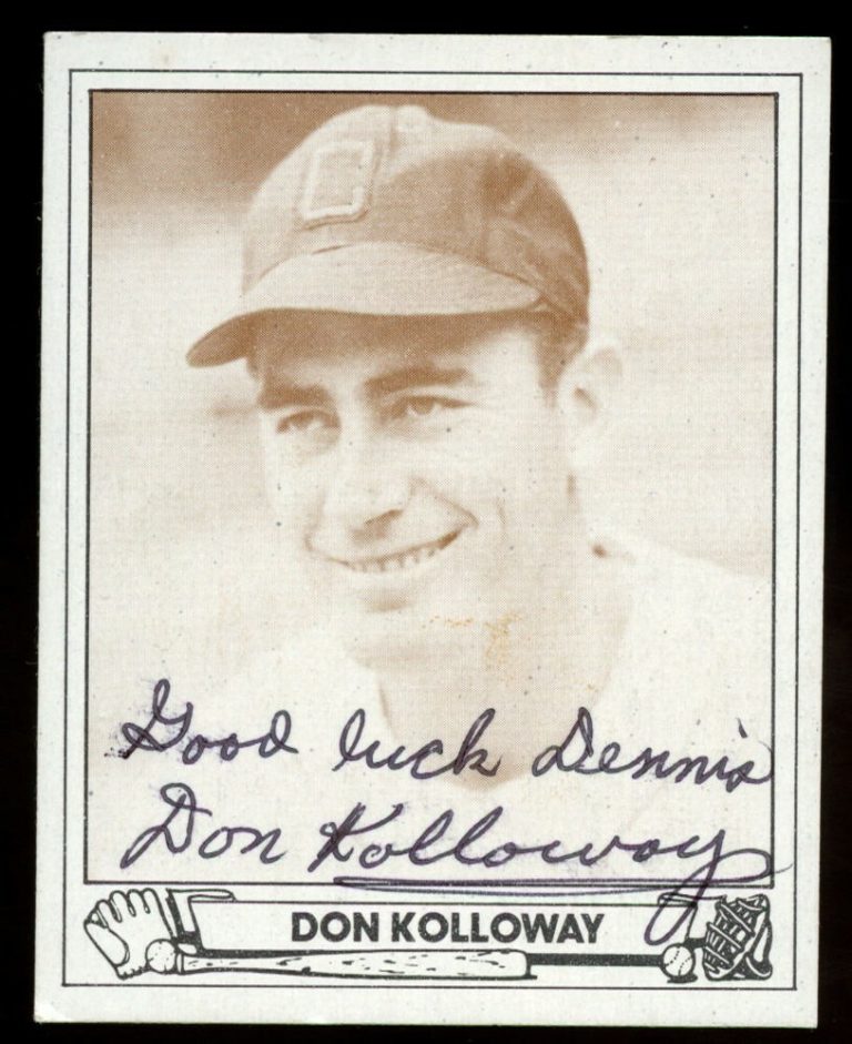 Don Kolloway #10 signed autograph 1943 Play Ball TCMA 1983 Reprint Card ~