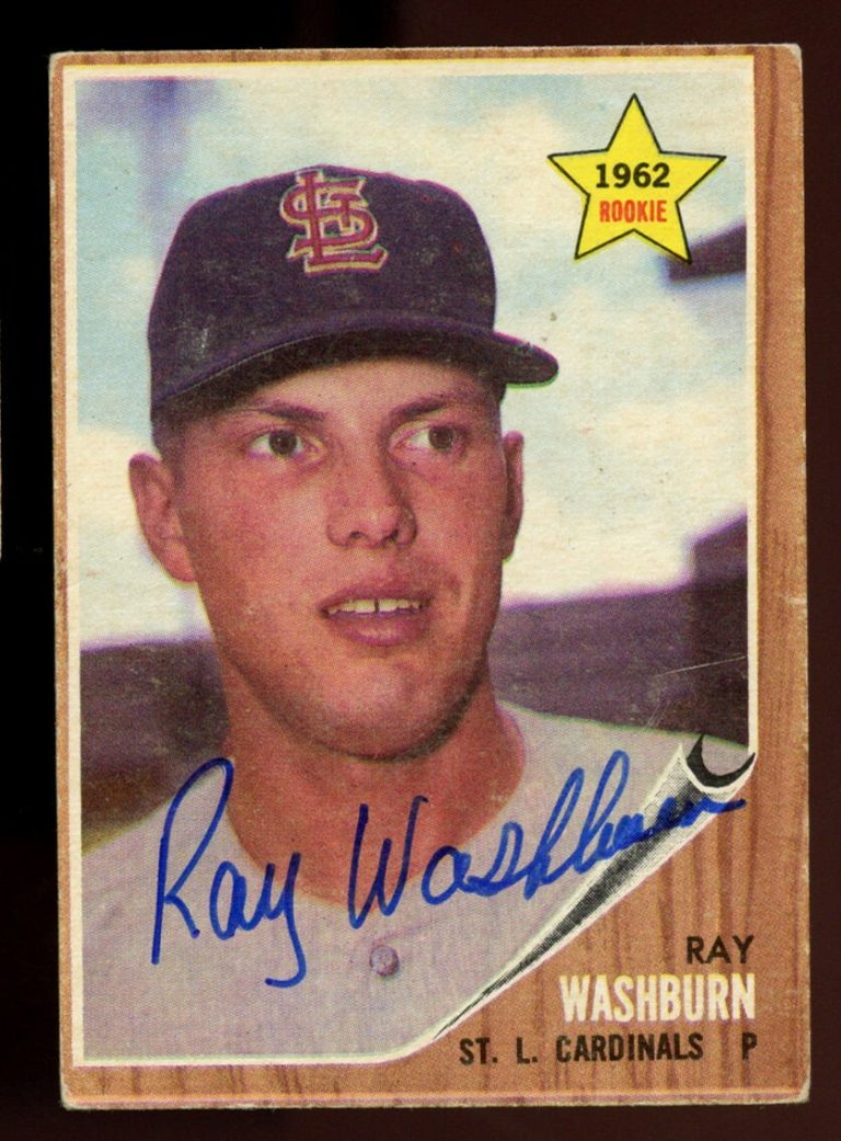 Ray Washburn #19 signed autograph auto 1962 Topps Baseball Trading Card