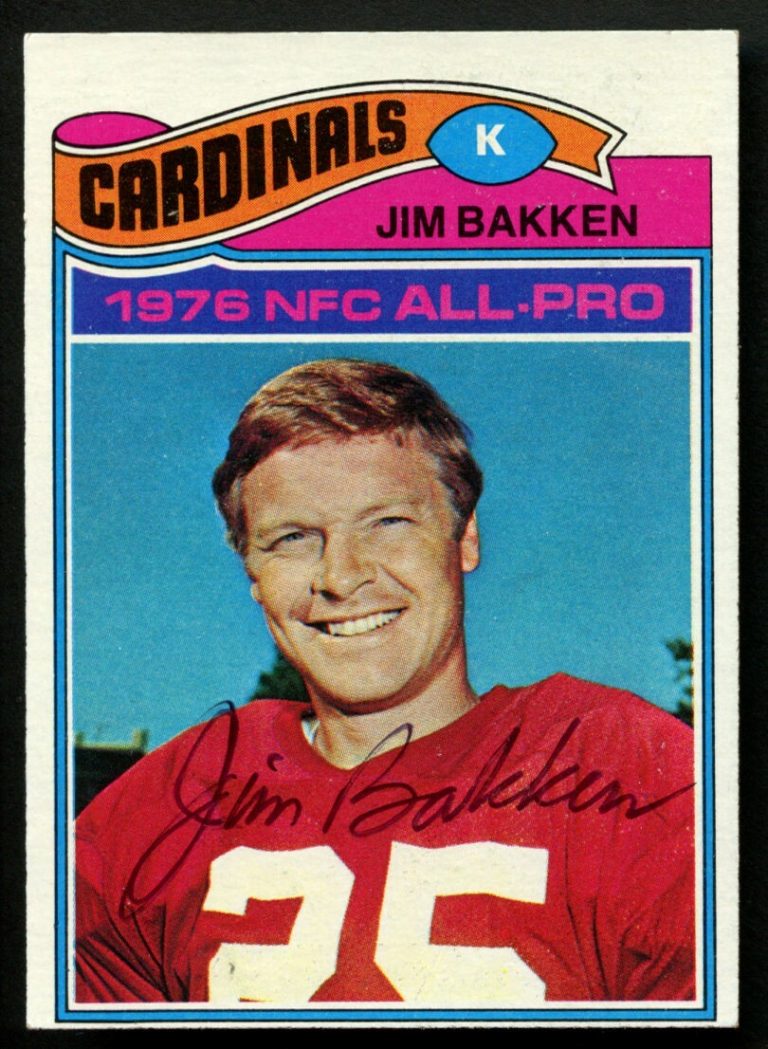 Jim Bakken #200 signed autograph auto 1977 Topps Football Trading Card