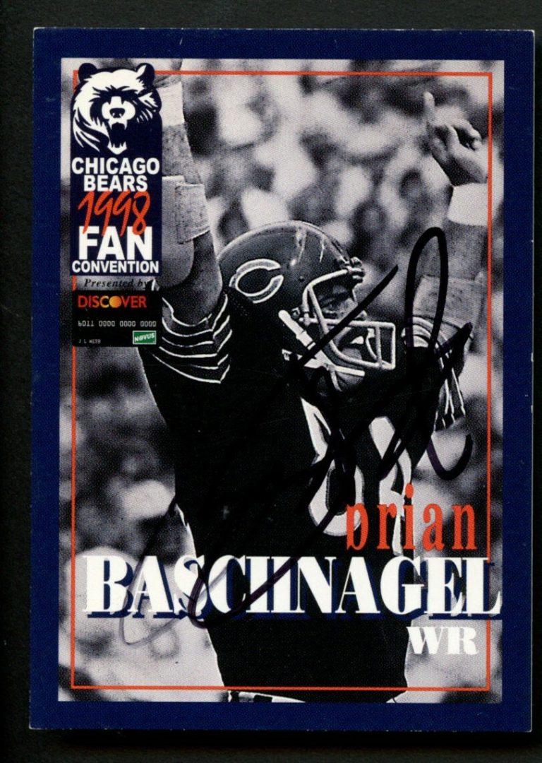 Brian Baschnagel signed autograph auto 1998 Chicago Bears Fan Convention Card ~