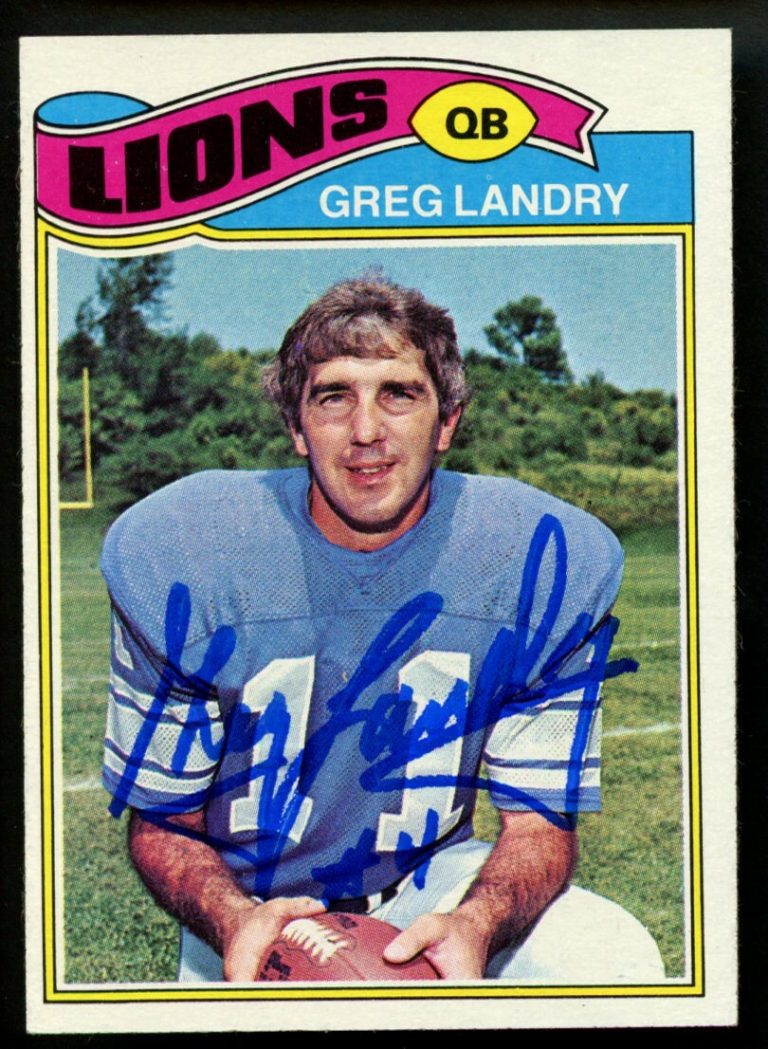 Greg Landry #136 signed autograph auto 1977 Topps Football Trading Card