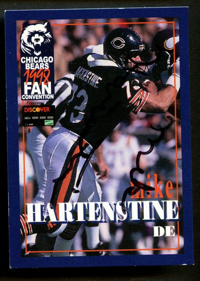 Mike Hartenstine signed autograph auto 1998 Chicago Bears Fan Convention Card ~